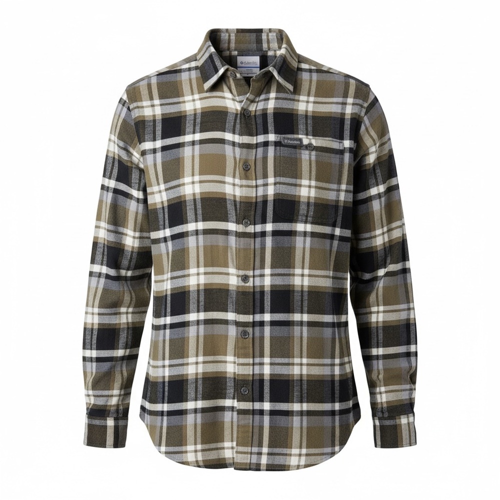 Columbia Men’s 3X Cornell Woods Flannel Shirt Green Plaid Gorpcore Cabincore